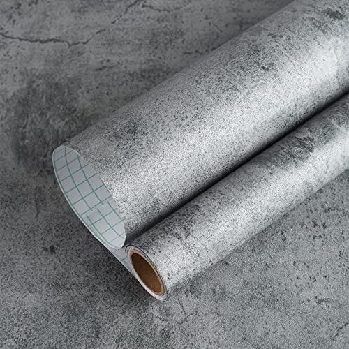BAYYA Concrete Wallpaper Cement Contact Paper Dark Grey Wallpaper Peel Stick Countertops 15.75" x 118.11" 3D Rustic Industrial Style Waterproof Removable Self Adhesive Vinyl Film for Bathroom Kitchen - Image 2