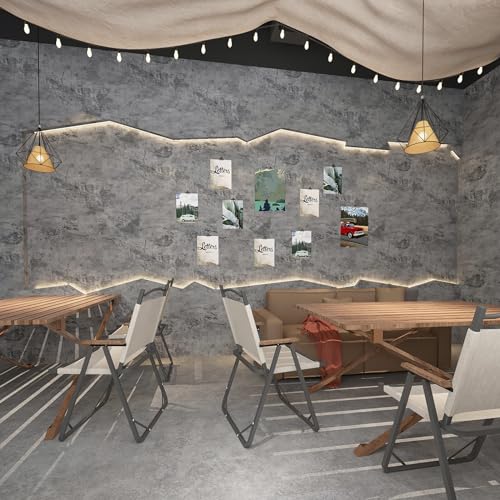 BAYYA Concrete Wallpaper Cement Contact Paper Dark Grey Wallpaper Peel Stick Countertops 15.75" x 118.11" 3D Rustic Industrial Style Waterproof Removable Self Adhesive Vinyl Film for Bathroom Kitchen - Image 5