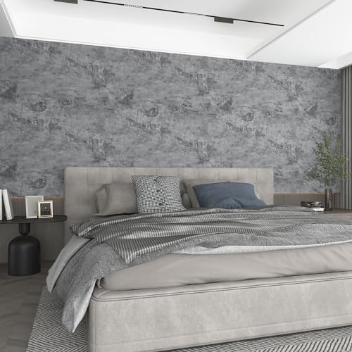 BAYYA Concrete Wallpaper Cement Contact Paper Dark Grey Wallpaper Peel Stick Countertops 15.75" x 118.11" 3D Rustic Industrial Style Waterproof Removable Self Adhesive Vinyl Film for Bathroom Kitchen - Image 4