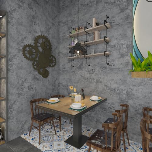 BAYYA Concrete Wallpaper Cement Contact Paper Dark Grey Wallpaper Peel Stick Countertops 15.75" x 118.11" 3D Rustic Industrial Style Waterproof Removable Self Adhesive Vinyl Film for Bathroom Kitchen - Image 3