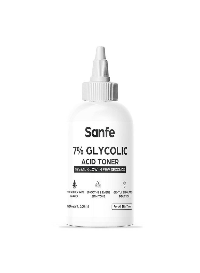 Sanfe Ordinary 7% Glycolic Acid Toner | Reveals glow in 30 seconds | Gently Exfoliates Even Tone Smooths Skin Texture Improvement Visible Clarity Reveal Radiant Skin | For Body, Face, Underarms & Scalp| 100 ml - Image 1