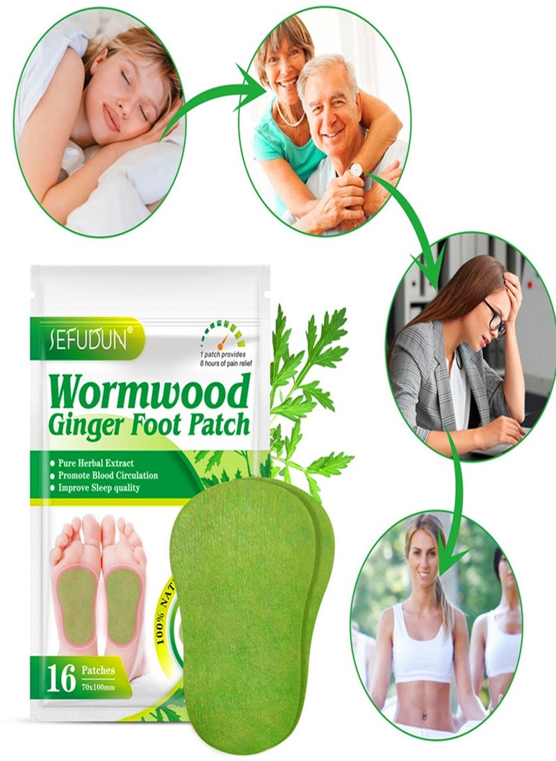 Sefudun Topical Ginger Herbal Foot Therapy Patch Foot Pain Relief Patch 16Patches  - Image 5
