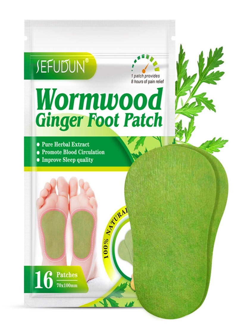 Sefudun Topical Ginger Herbal Foot Therapy Patch Foot Pain Relief Patch 16Patches  - Image 1
