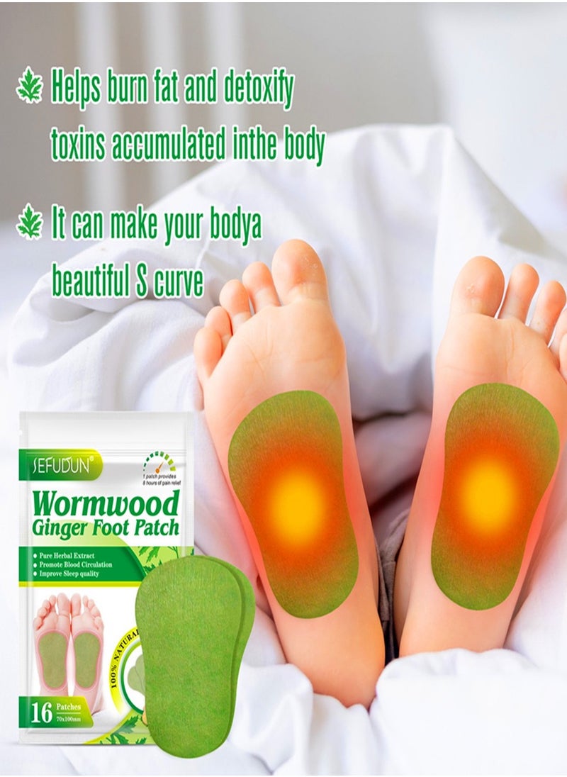 Sefudun Topical Ginger Herbal Foot Therapy Patch Foot Pain Relief Patch 16Patches  - Image 2