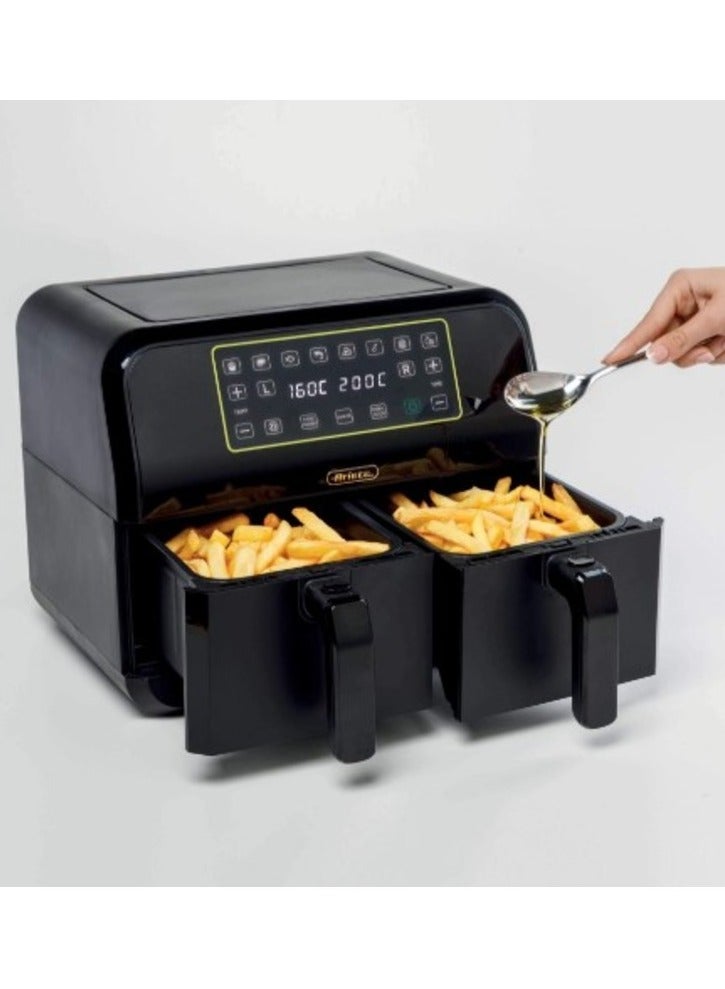 أريتي Air Fryer Dual 4623-1700 W.-2 Non-Stick Baskets-8 L. 8 L 1700 W 4623 black - Image 2