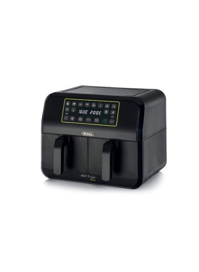 أريتي Air Fryer Dual 4623-1700 W.-2 Non-Stick Baskets-8 L. 8 L 1700 W 4623 black - Image 1