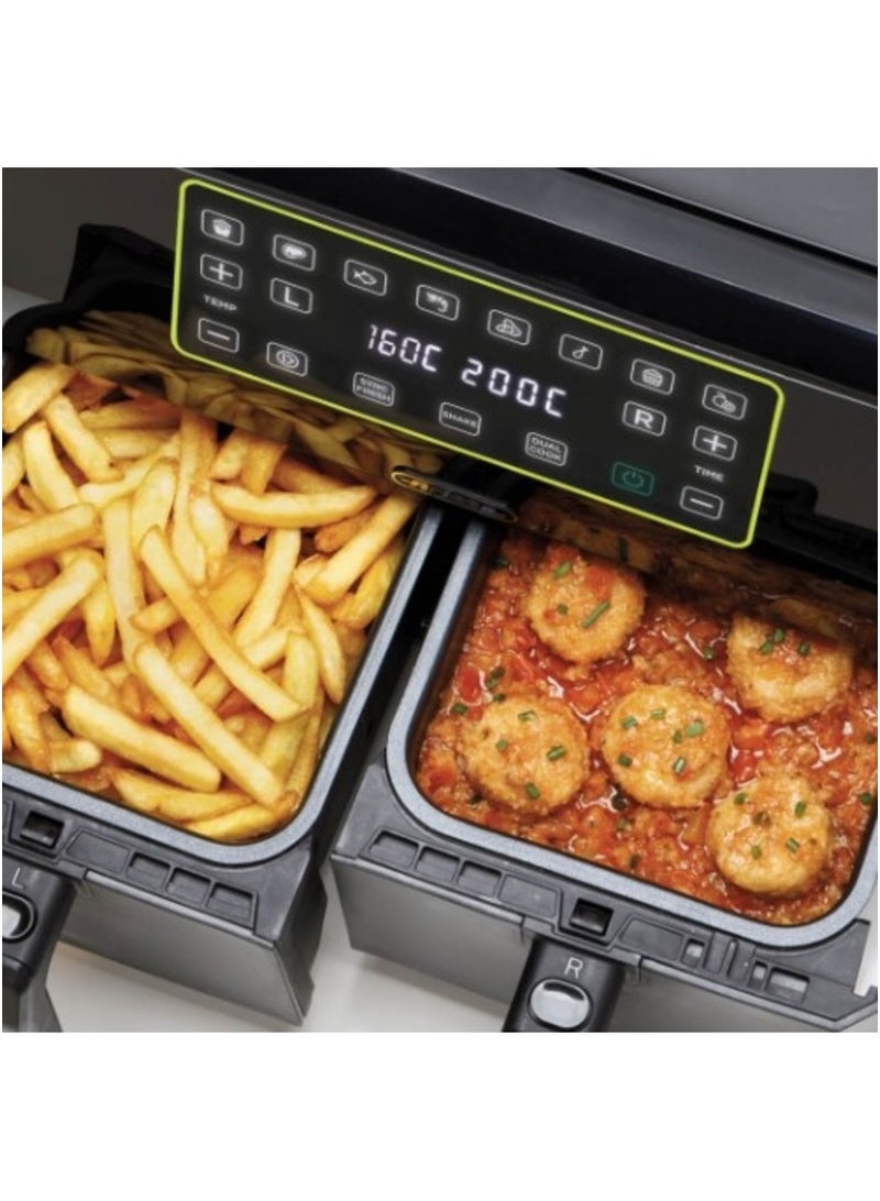 أريتي Air Fryer Dual 4623-1700 W.-2 Non-Stick Baskets-8 L. 8 L 1700 W 4623 black - Image 4