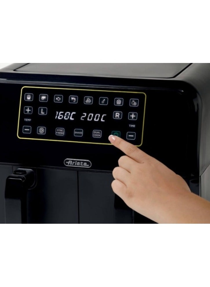 أريتي Air Fryer Dual 4623-1700 W.-2 Non-Stick Baskets-8 L. 8 L 1700 W 4623 black - Image 3