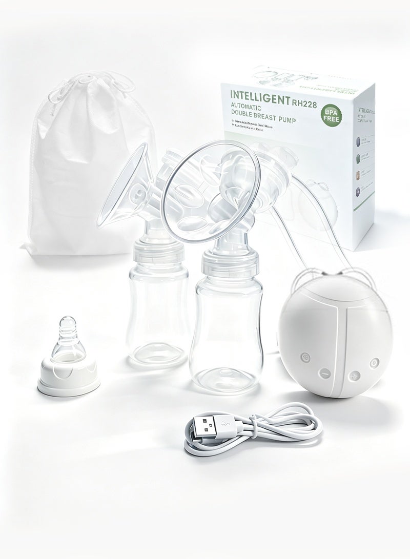 Cady One 2-Piece Portable Double Electric Breastfeeding Breast Pump With Baby Bottles,24MM Flange - Image 1