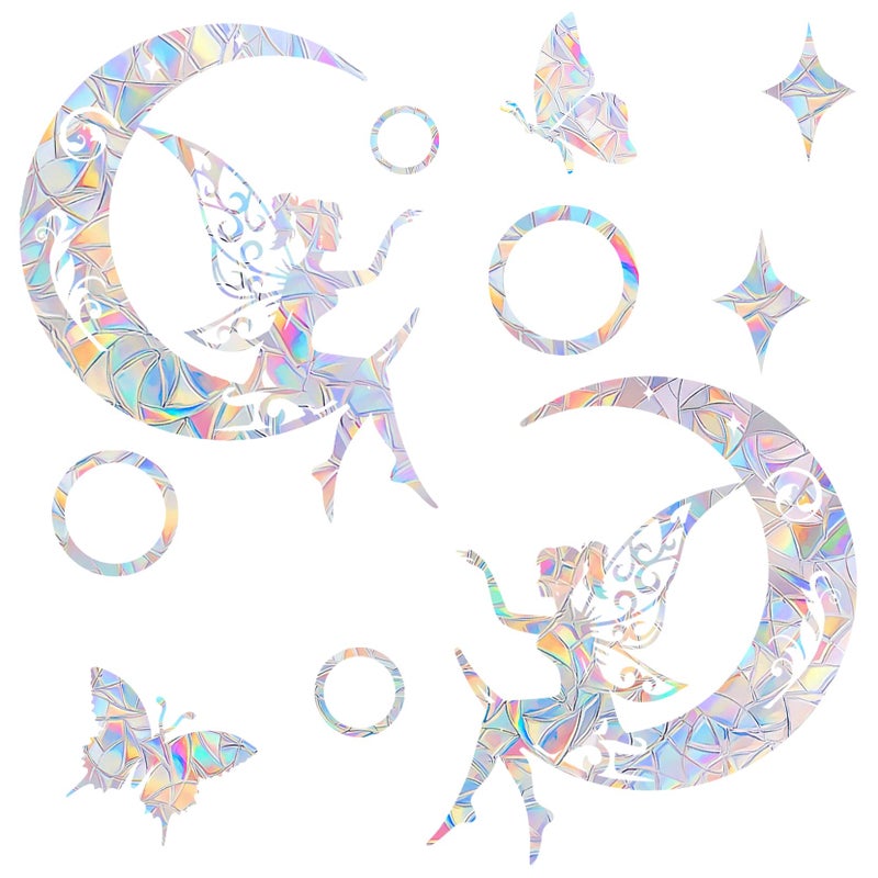 Fairy AntiCollision Window Decals for Bird Strikes  NonAdhesive Prismatic Clings Rainbow Suncatcher Stickers to Save Birds From Collisions