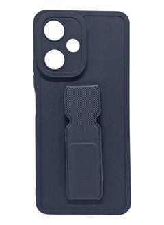 Generic Silicone Back Cover With Holder For Xiaomi Redmi 13C 5G - Black  - Image 1