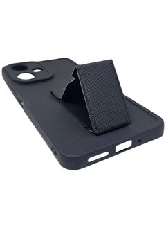 Generic Silicone Back Cover With Holder For Xiaomi Redmi 13C 5G - Black  - Image 3