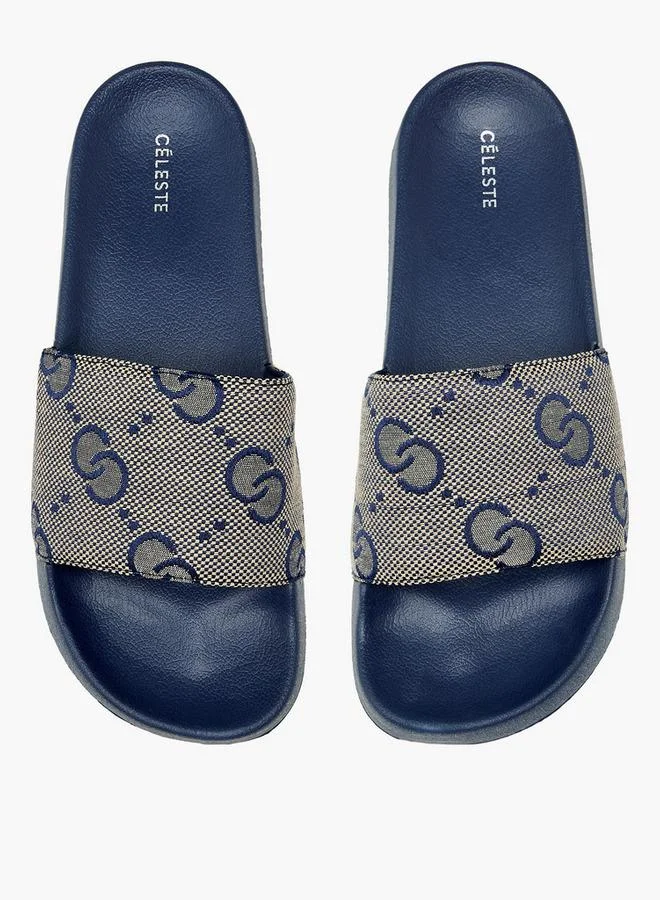سيليست Women Monogram Embroidered Slides