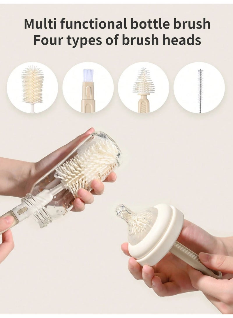 مجموعة فرشاة زجاجات الرضاعة - مجموعة أدوات تنظيف زجاجات السفر مع فرشاة سيليكون، رف تجفيف، فرشاة حلمة، فرشاة قشة، فرشاة فوهة الزجاجة، صندوق تخزين - مجموعة أدوات غسل زجاجات محمولة للاستخدام المنزلي والسفر - Image 5