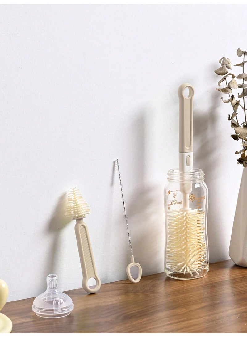 مجموعة فرشاة زجاجات الرضاعة - مجموعة أدوات تنظيف زجاجات السفر مع فرشاة سيليكون، رف تجفيف، فرشاة حلمة، فرشاة قشة، فرشاة فوهة الزجاجة، صندوق تخزين - مجموعة أدوات غسل زجاجات محمولة للاستخدام المنزلي والسفر - Image 4