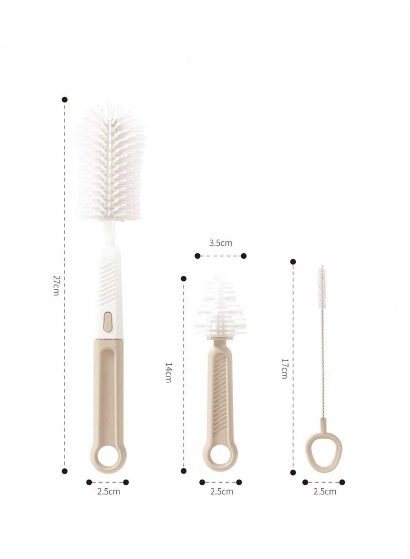 مجموعة فرشاة زجاجات الرضاعة - مجموعة أدوات تنظيف زجاجات السفر مع فرشاة سيليكون، رف تجفيف، فرشاة حلمة، فرشاة قشة، فرشاة فوهة الزجاجة، صندوق تخزين - مجموعة أدوات غسل زجاجات محمولة للاستخدام المنزلي والسفر - Image 3