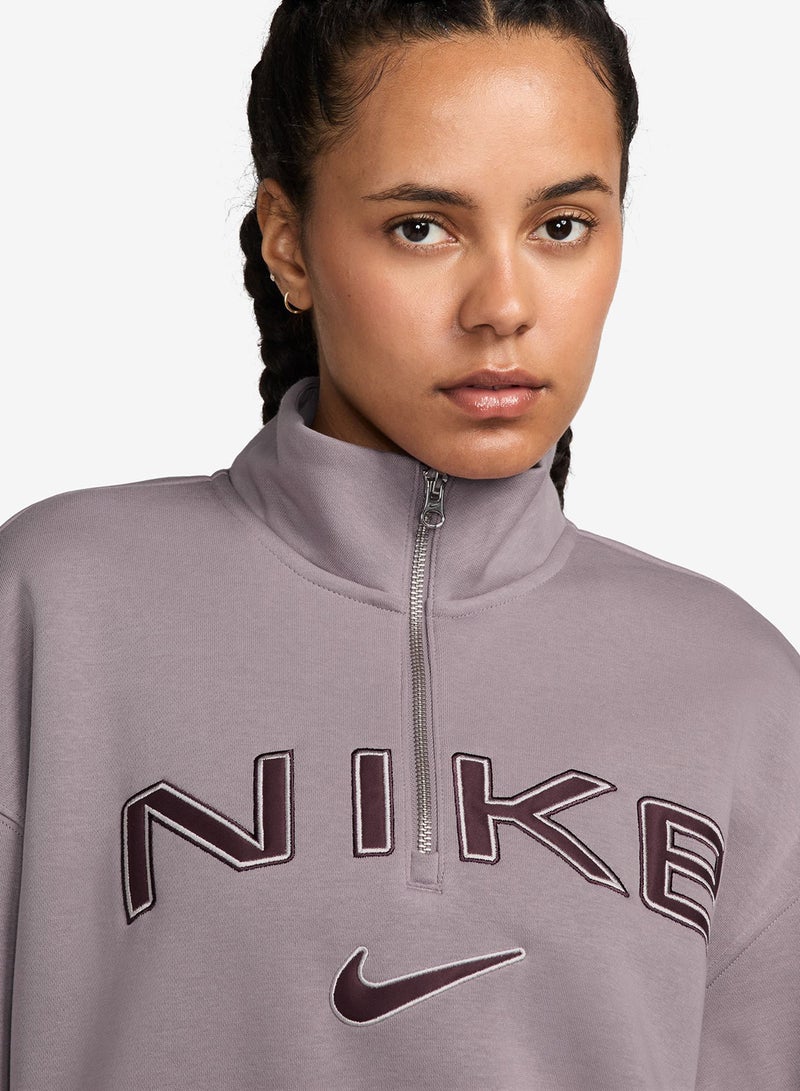 Nike W Nsw Phnx Flc Oos Logo Qz Top  - Image 3