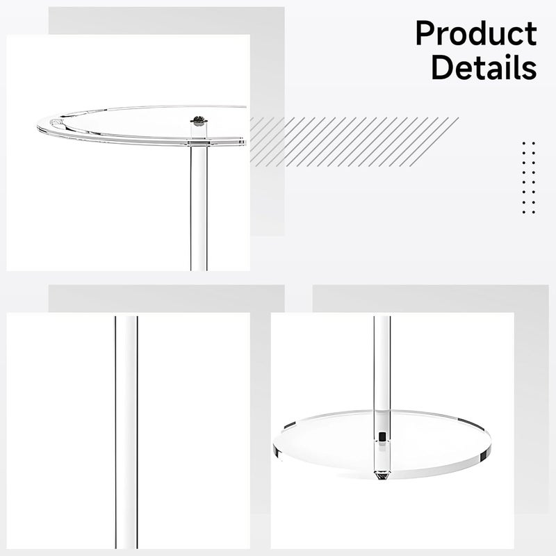 360° Rotating Sunglasses Display Holder, 8.3 in Height, Acrylic Stand with Clear Top 6.8 in, Base 3.93 in, Sunglasses Organizer - Image 4