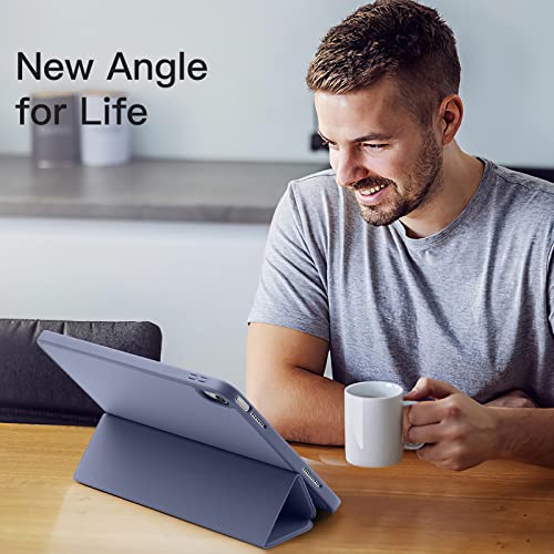 Akkerds Compatible with iPad A16 11th Generation Case 11 Inch 2025 for iPad 10th Generation Case 109 Inch 2022 with Pencil Holder Slim Trifold Stand Protective Cover with Soft TPU Back Blue Gray - Image 3