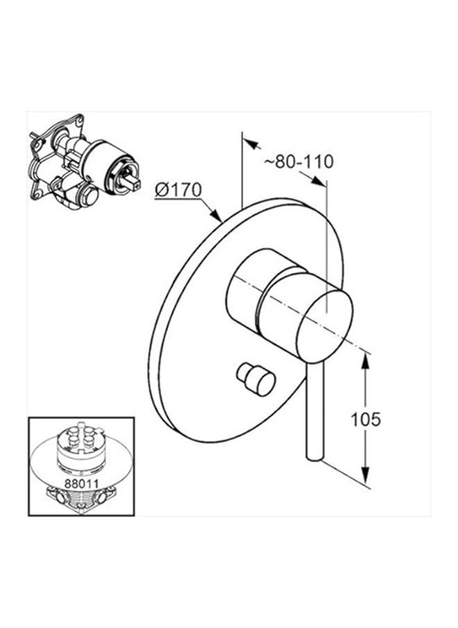 KLUDI - Profile Star Concealed Single Lever Bath And Shower Mixer Trim Set RAK-13075 - Image 1