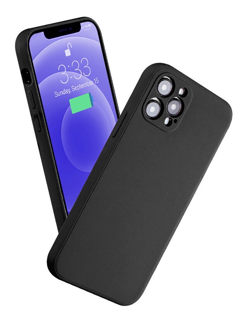 Theodor Protective Ultra Slim Fit Case Liquid Silicone Gel Cover with Full Body Protection Anti-Scratch Shockproof Case For iPhone 12 PRO MAX LIQUID SILICON BLACK - Image 1