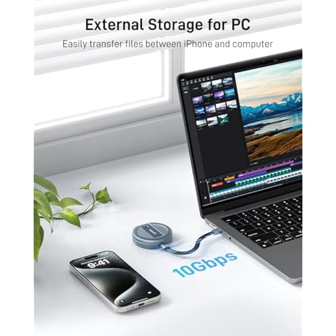 rayihni PORTABLE SSD ENCLOSURE FOR IPHONE WITH MAGSAFE: EXTERNAL DRIVE HOLDER WITH MAGNETIC PHONE STAND FOR 2230 NVME M2 AND SATA STORAGE HARD DRIVE COMPATIBLE TO IPHONE WITH USB C PORT - Image 3