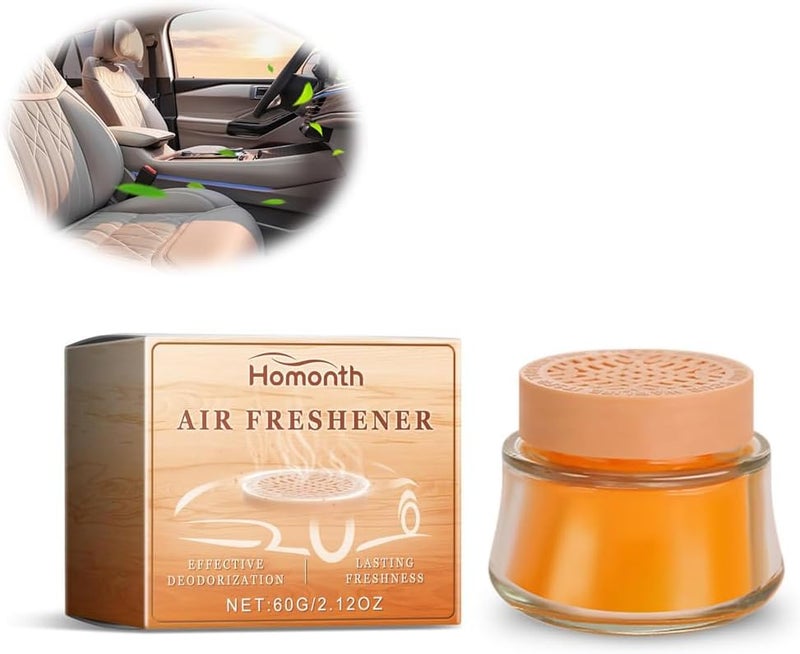 معطر هواء السيارة، مزيل رائحة الدخان طويل الأمد، إزالة فورية للروائح لجو سيارة منعش ونظيف، 60غ*1 + لاصق*1 - Image 1