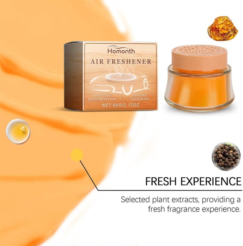 معطر هواء السيارة، مزيل رائحة الدخان طويل الأمد، إزالة فورية للروائح لجو سيارة منعش ونظيف، 60غ*1 + لاصق*1 - Image 2