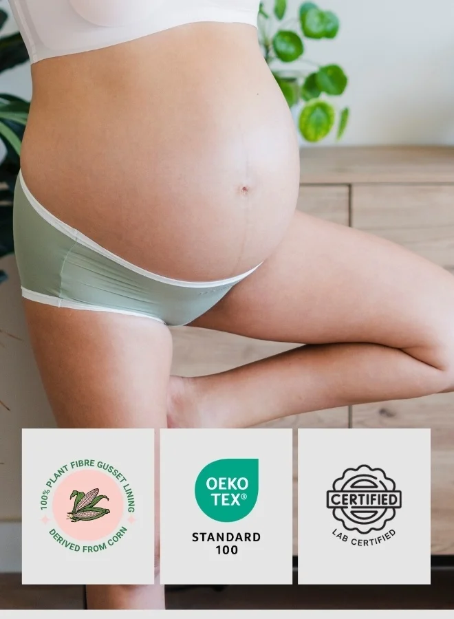 Intimate Queen Light Green, Light Pink, Blue Corn Bae Maternity Lacy Boy Shorts – Ultra-Soft, No Roll-Ups & Gusset Support, Full Coverage Comfort for Every Trimester (Pack Of 3)  | Best Price UAE