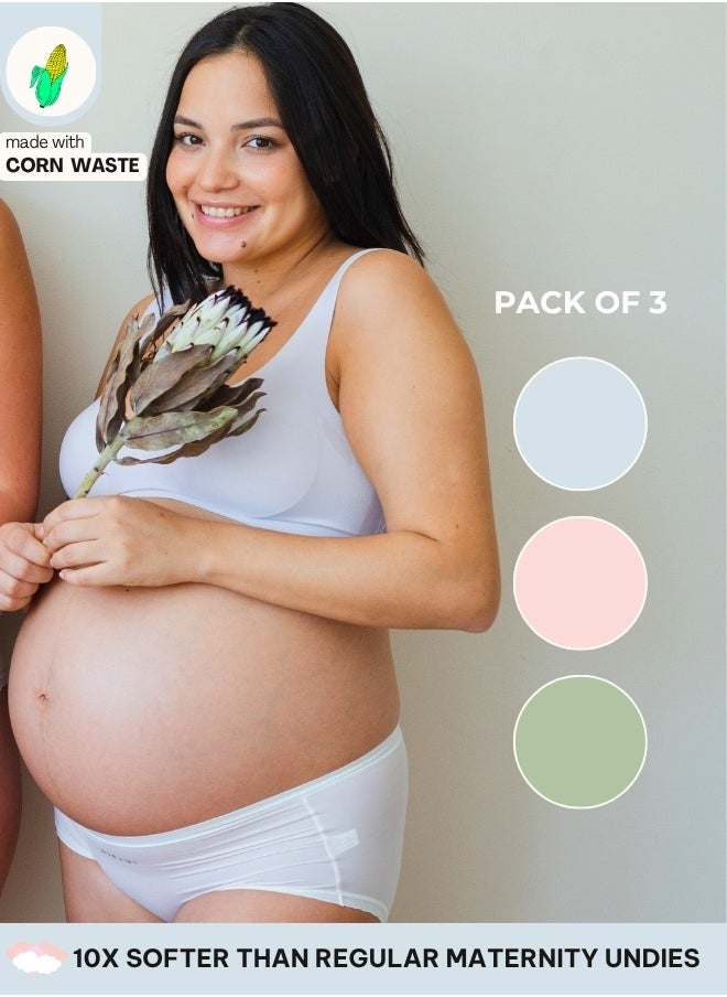 Intimate Queen Corn Bae Maternity Lacy Boy Shorts – Ultra-Soft, No Roll-Ups & Gusset Support, Full Coverage Comfort for Every Trimester (Pack Of 3)  - Image 1