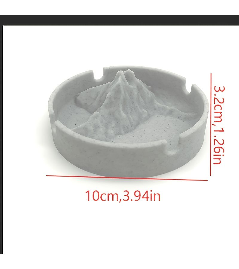 Minimalist Mountain Ashtray 1pc Industrial Cement Windproof for Home Office Decor - Image 3