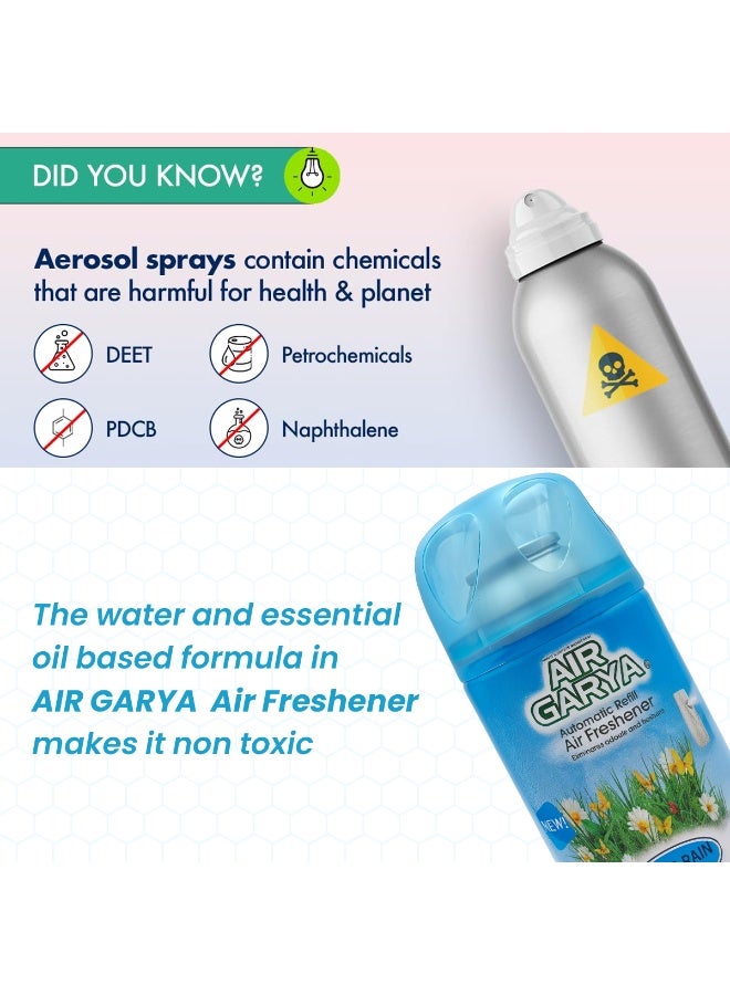 AIR GARYA Automatic Refill Air Freshener After Rain 250ml Non-Aerosol Essential Oil Based Auto Spray Compatible with Dispenser Long Lasting Fresh Odor Remover for Home Office Bathroom Kitchen Car Interior Air Purifier Clean Scent Refill - Image 5