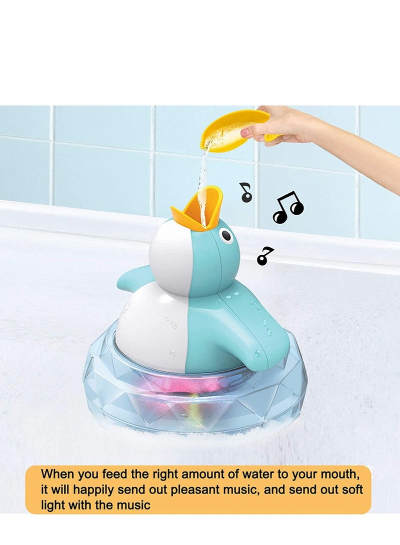 Musical Penguin Bath Toys for Toddlers 1-3, Glow in the Dark Bathtub Toys, Fun Baby Bath Toys for Kids, Blue Pool Bath Toys with Music for a Splashing Good Time - Image 2