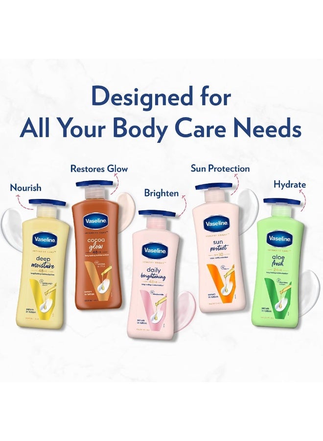 فازلين هيلثي برايت، مرطب يومي لتفتيح البشرة، لبشرة متوهجة، مع فيتامين ب3، بشرة مشرقة بشكل واضح في أسبوعين، لوشن خفيف الوزن، غير لزج، غير دهني للجسم، للبشرة الجافة 400 مل. - Image 5