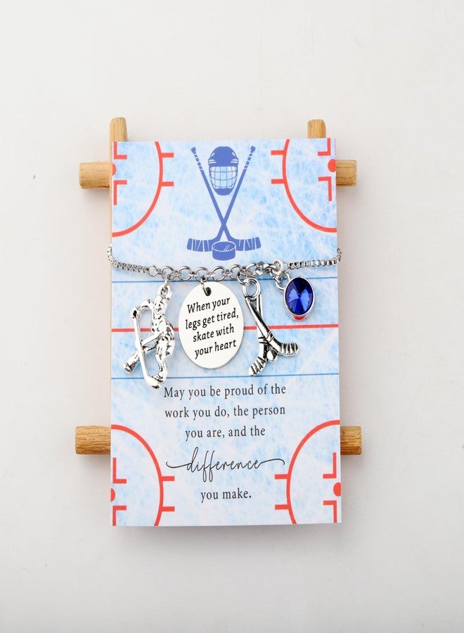 SEIRAA Ice Hockey Bracelet Ice Hockey Player Gifts Hockey Team Jewelry When Your Legs Get Tired Skate With Your Heart Hockey Lover Gifts (when your legs bracelet) - Image 3
