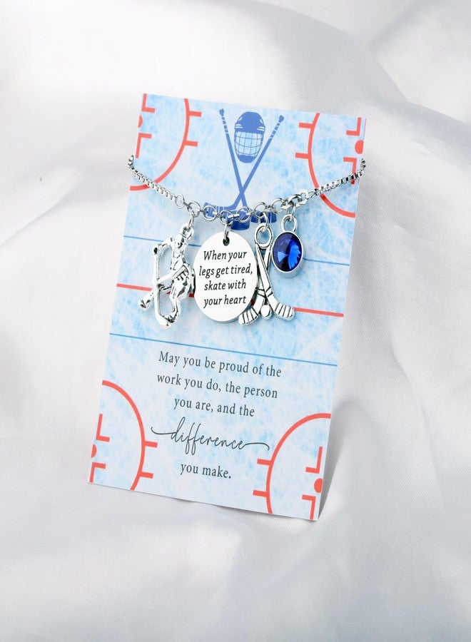SEIRAA Ice Hockey Bracelet Ice Hockey Player Gifts Hockey Team Jewelry When Your Legs Get Tired Skate With Your Heart Hockey Lover Gifts (when your legs bracelet) - Image 2