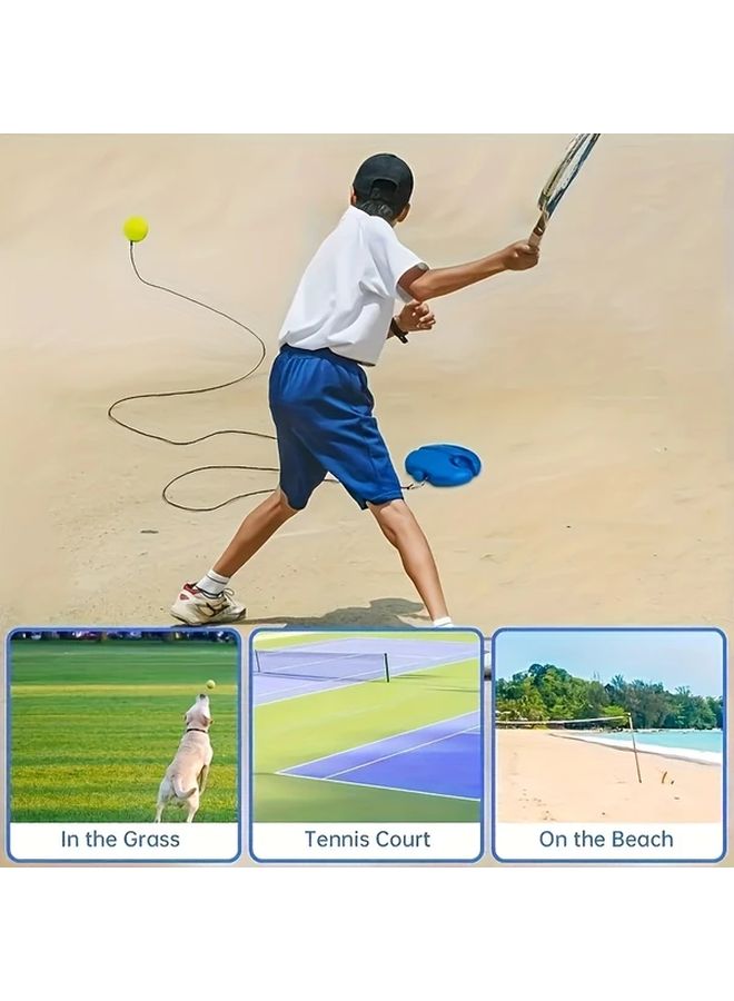 Portable Tennis Trainer Machine With Elastic Cord Heavy Duty Base For All Skill Levels - Image 5