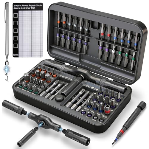 KELIN 68 IN 1 Magnetic Ratchet Screwdriver Set T Handle Ratchet Screwdriver Kits with S2 Steel Bits for Home Daily Repair Precision Electrical Appliance Repair for Men Husband - Image 1