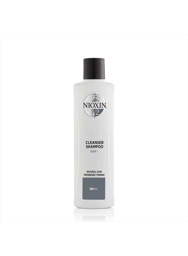 Nioxin شامبو تنظيف فروة الرأس نظام 2 بزيت النعناع، يعالج فروة الرأس الجافة والحساسة، يخفف القشرة ويمنع تكسر الشعر، للشعر الطبيعي مع ترقق متقدم، 10.1 أونصة سائلة - Image 1