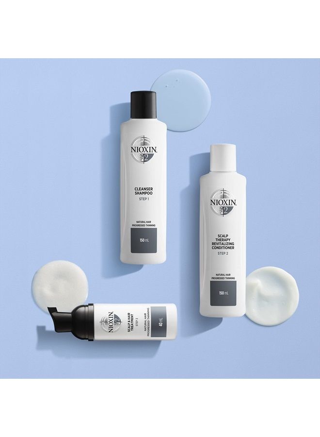 Nioxin شامبو تنظيف فروة الرأس نظام 2 بزيت النعناع، يعالج فروة الرأس الجافة والحساسة، يخفف القشرة ويمنع تكسر الشعر، للشعر الطبيعي مع ترقق متقدم، 10.1 أونصة سائلة - Image 3