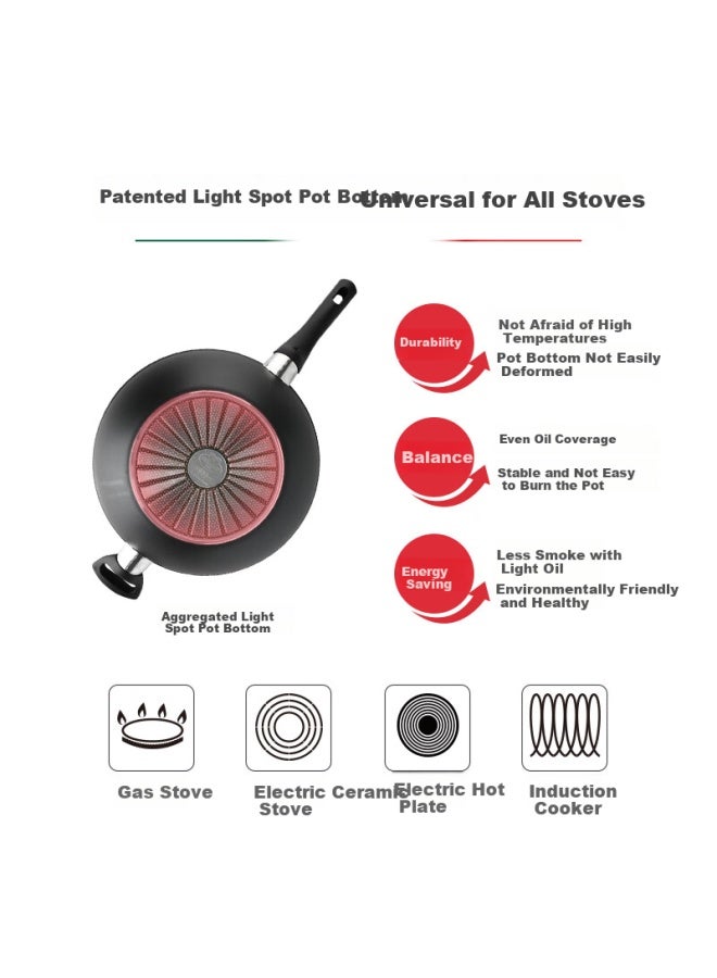 Ballarini Non-stick Wok, Versatile Frying Pan, Titanium-containing Household Cooking Pan, Wear-resistant Venice Titanium Gold Rock, 32cm - Image 2