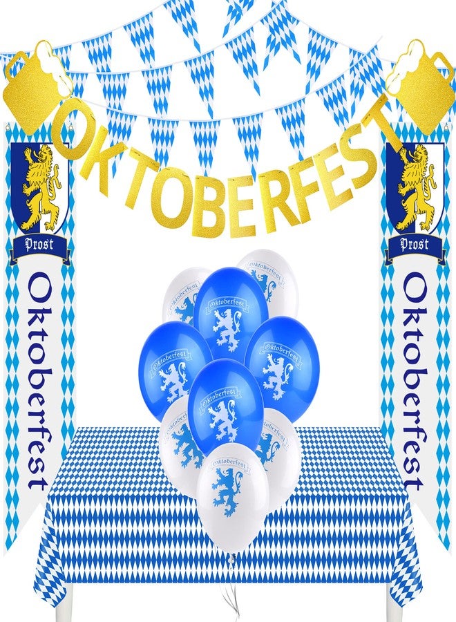 TUPARKA Oktoberfest Decorations Kit Octoberfest Party Supplies for Oktoberfest Decor Oktoberfest German Party Decorations, Includes Oktoberfest Bavarian Tablecloth Sign Flag Pennant Banner - Image 1