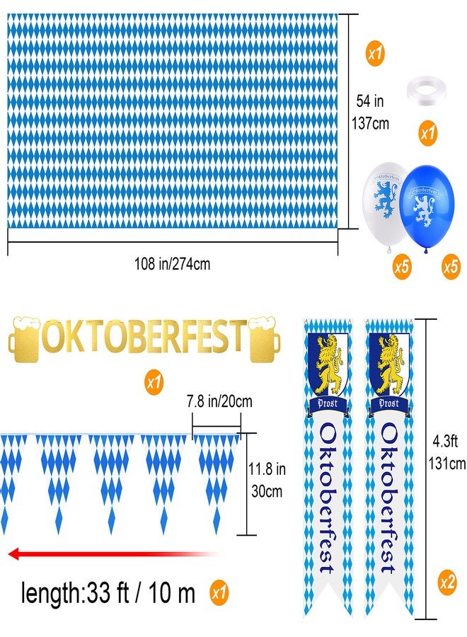 TUPARKA Oktoberfest Decorations Kit Octoberfest Party Supplies for Oktoberfest Decor Oktoberfest German Party Decorations, Includes Oktoberfest Bavarian Tablecloth Sign Flag Pennant Banner - Image 2