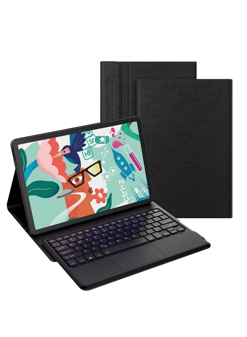 ELTRAZONE Galaxy Tab S7 FE Keyboard Case 12.4" 2021, Wireless Detachable Keyboard + Folio Smart PU Case Cover Auto Sleep/Wake Magnetic for Samsung Galaxy Tab S7 FE 2021 (SM-T730/T736B) (Black) - Image 1