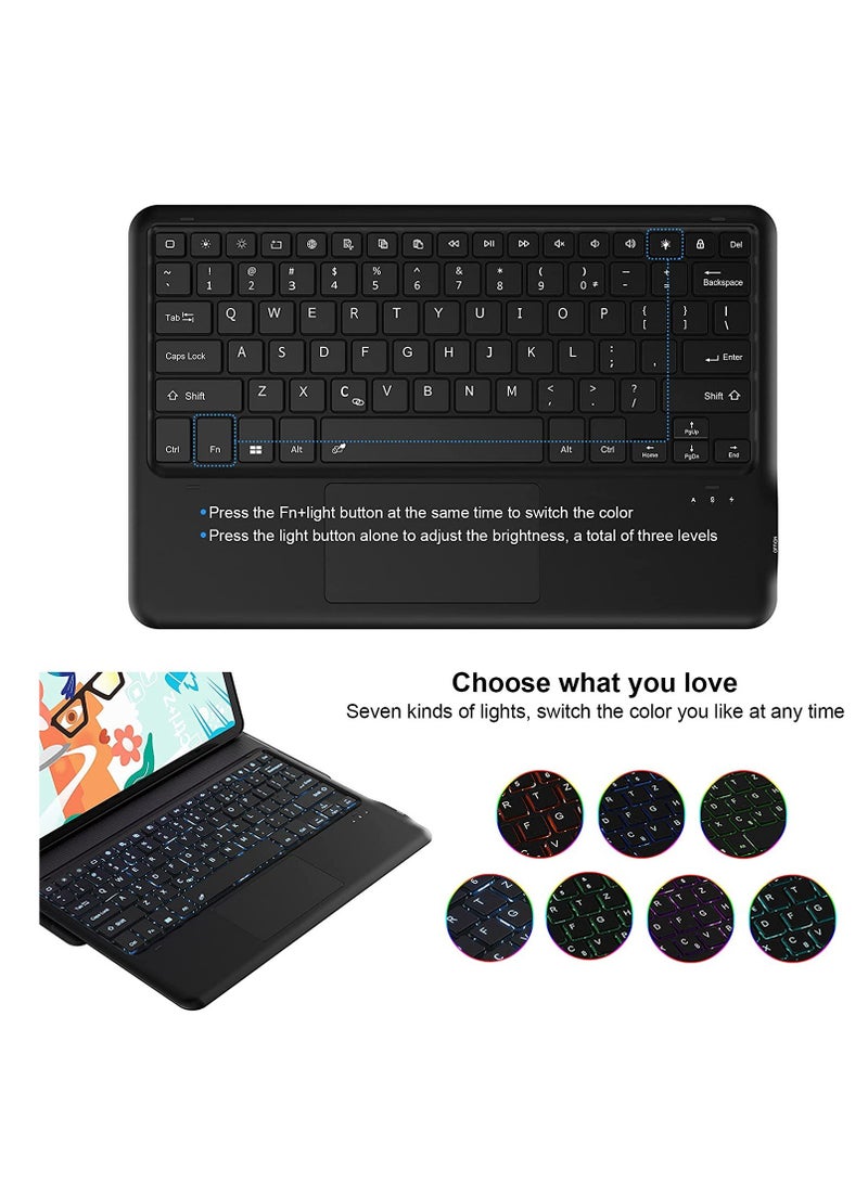 ELTRAZONE Galaxy Tab S7 FE Keyboard Case 12.4" 2021, Wireless Detachable Keyboard + Folio Smart PU Case Cover Auto Sleep/Wake Magnetic for Samsung Galaxy Tab S7 FE 2021 (SM-T730/T736B) (Black) - Image 3