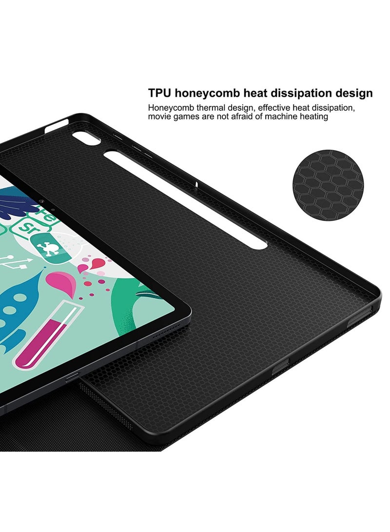 ELTRAZONE Galaxy Tab S7 FE Keyboard Case 12.4" 2021, Wireless Detachable Keyboard + Folio Smart PU Case Cover Auto Sleep/Wake Magnetic for Samsung Galaxy Tab S7 FE 2021 (SM-T730/T736B) (Black) - Image 4