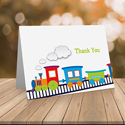 Little Notes by Comptime Choo Choo Train Thank You Cards with Envelopes - Thank You Cards for Kids - Image 2