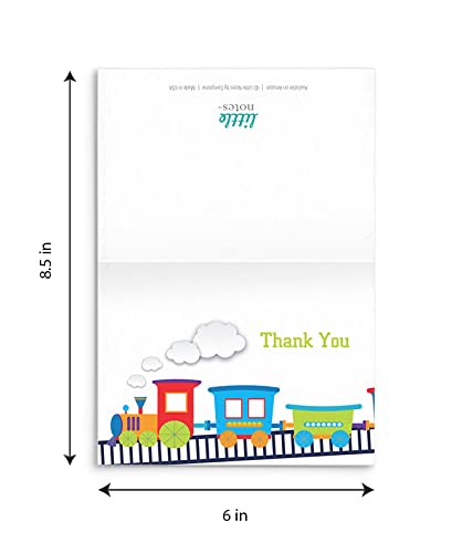 Little Notes by Comptime Choo Choo Train Thank You Cards with Envelopes - Thank You Cards for Kids - Image 3