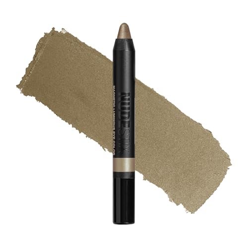 Nudestix Magnetic Luminous Eye Color 4in1 Cream Eyeshadow Stick Eyeliner Primer Highlighter LongWear Waterproof Satin Finish Vegan CrueltyFree Eye Makeup Shade Queen Olive - Image 1