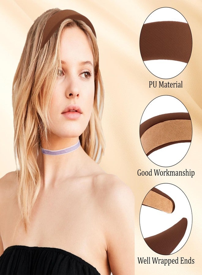KICOSY 4 Pack Twill Padded Thick Headbands for Women - Neutral Colors, Non Slip & Comfortable Wide Hair Bands Hair & Everyday Style - Image 5